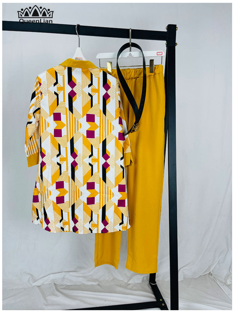 Pantalon Dashiki avec long manteau 2 pièces