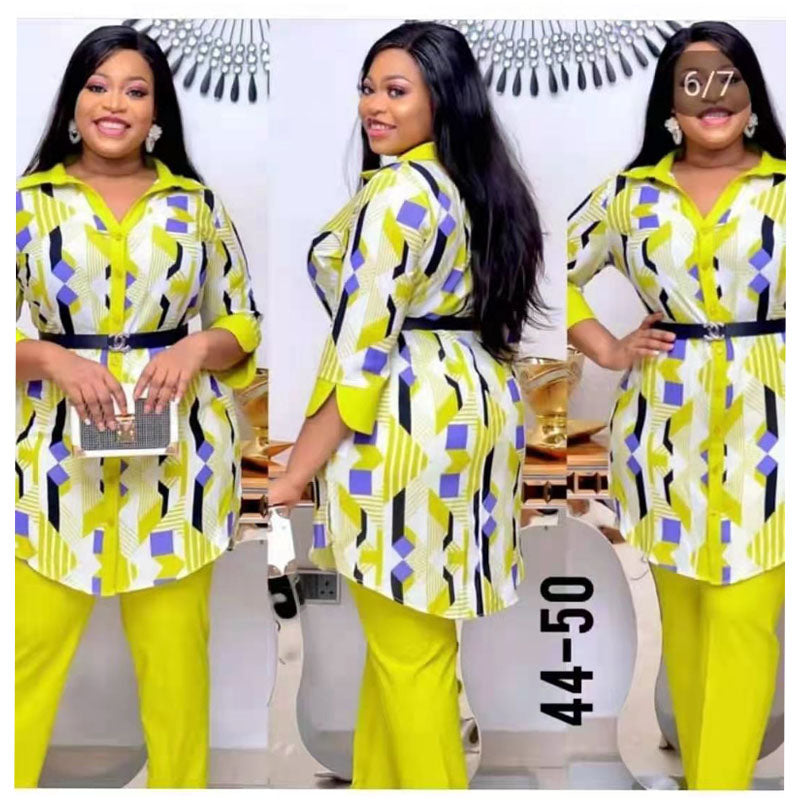 Pantalon Dashiki avec long manteau 2 pièces
