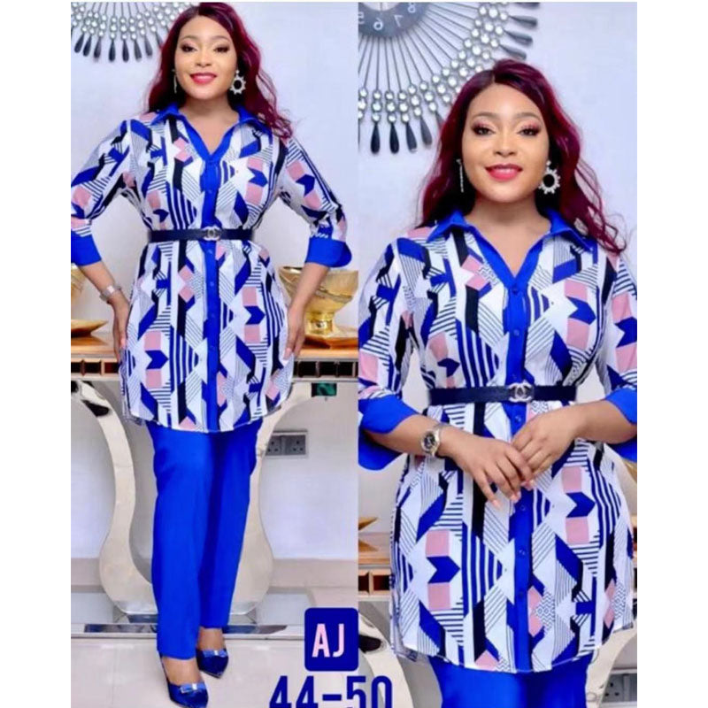 Pantalon Dashiki avec long manteau 2 pièces