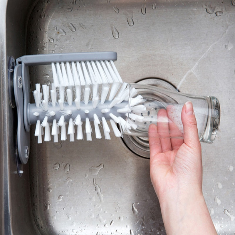 Glass Cleaner Bottles Brush Sink