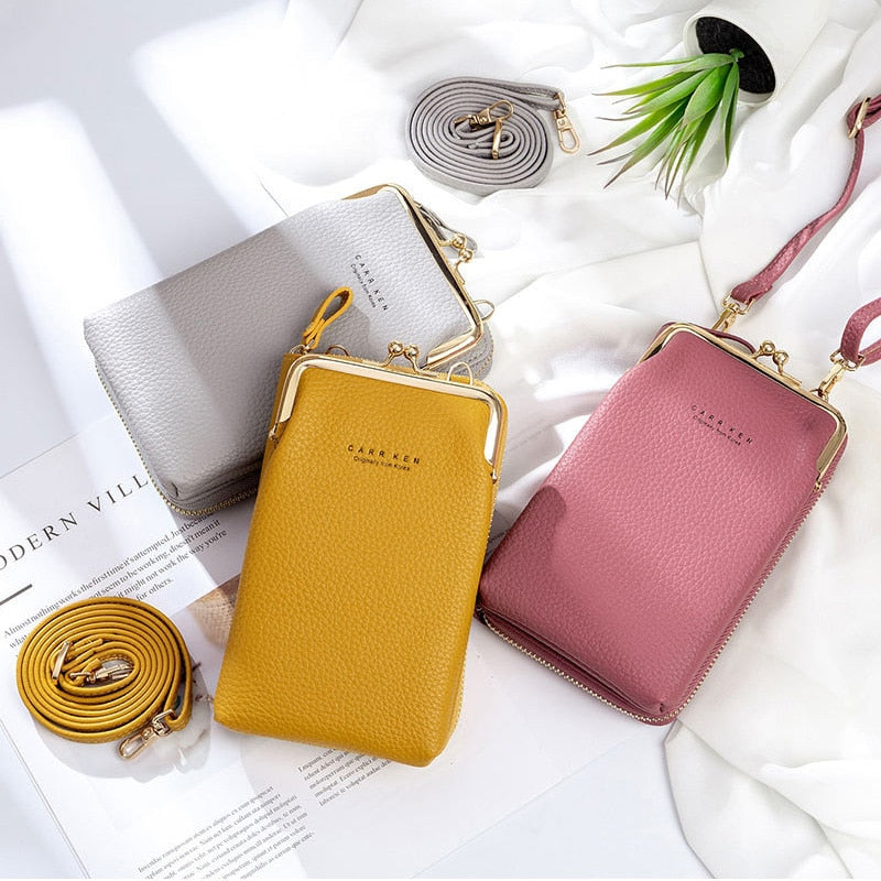 WOMEN PHONE BAG SOLID CROSSBODY BAG