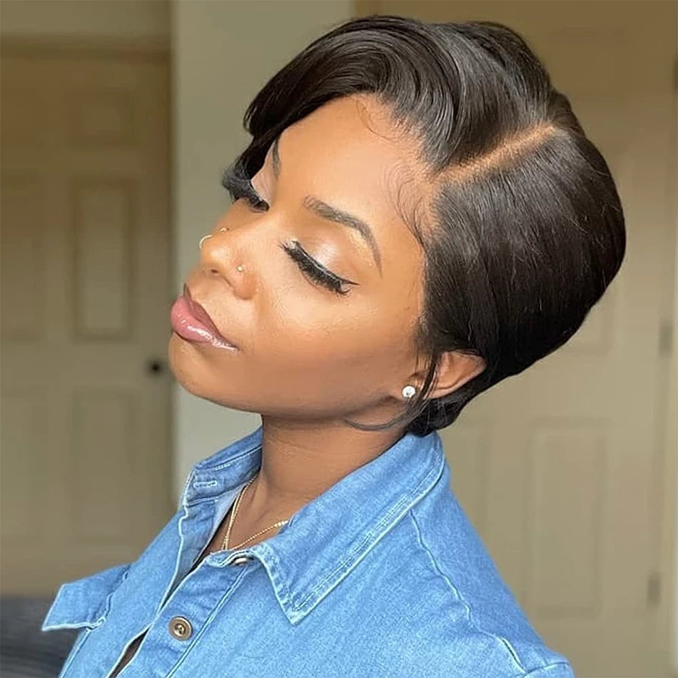 Short Pixie Cut Wig Human Hair